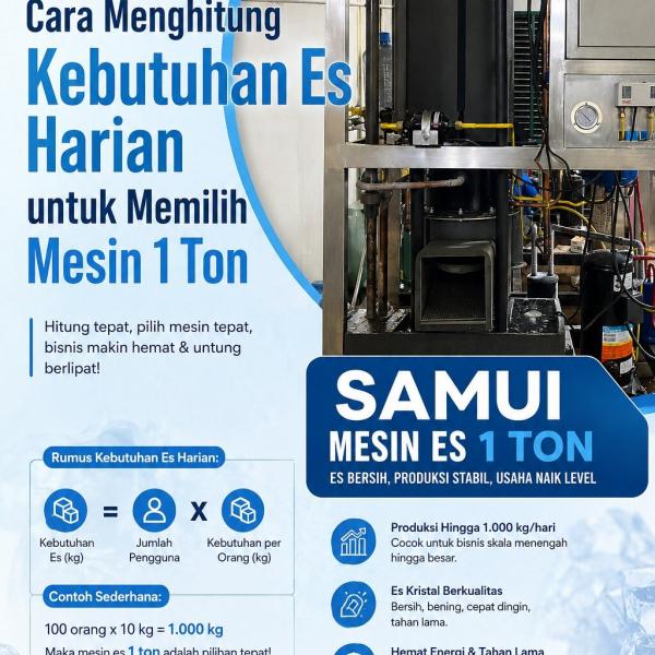 Cara Menghitung Kebutuhan Es Harian untuk Memilih Mesin 1 Ton